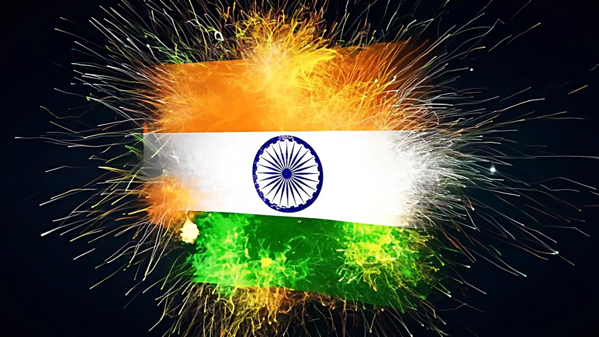 Explosive Tricolor Flag Background for National Day Events